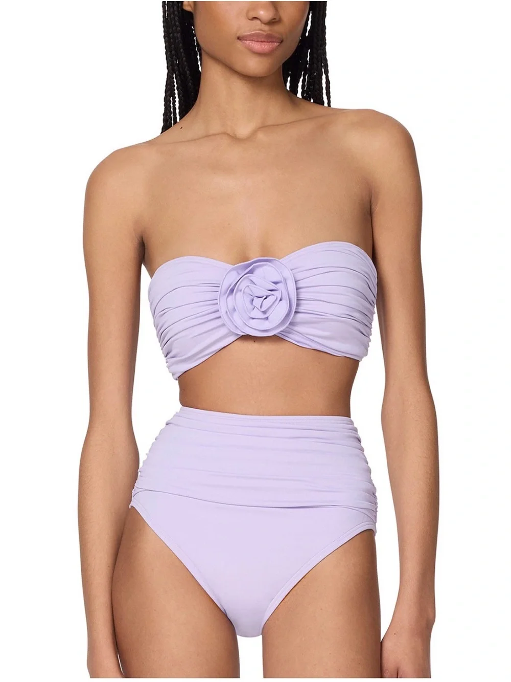 kate spade Lavender Bandeau Bikini Set with Rosette